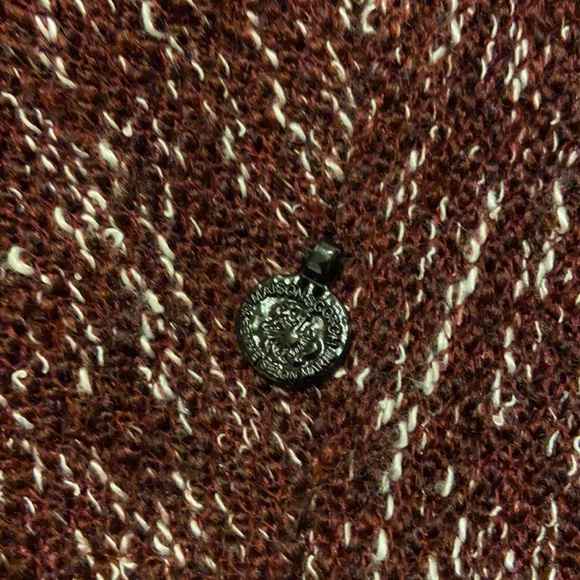 Maison Scotch Burgundy Tweed Knit Zip Sweater Dress - Picture 6 of 11